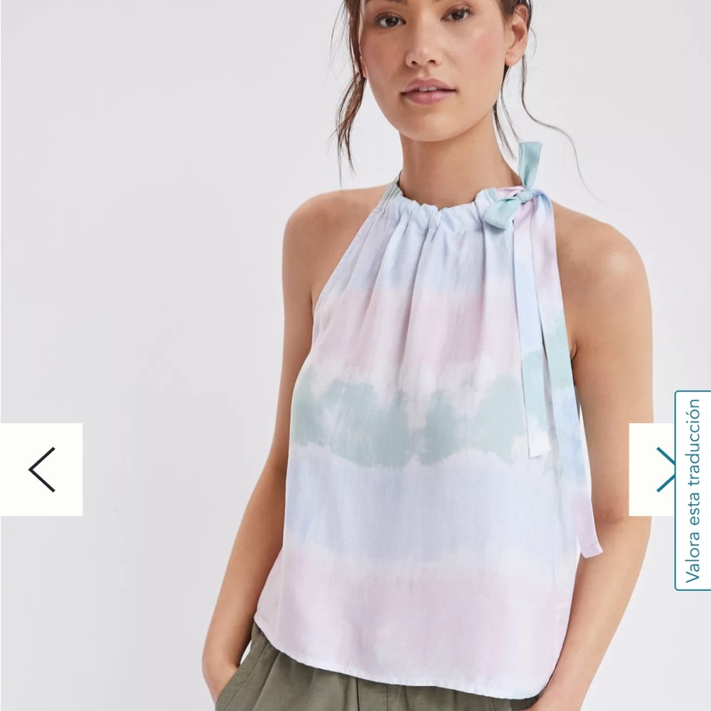 Anthropologie Cloth & Stone Blue Pink ombré halter tank
